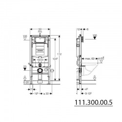 Pack Bati-support Geberit UP320 + plaque Geberit Sigma01 + WC suspendu sans bride Vitra Sento+abattant noir mat (GROHE-sentonoir