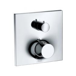 Set de finition pour mitigeur thermostatique encastré avec robinet d'arrêt et inverseur intégrés