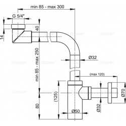  Siphon gain de place pour lavabo (A403)