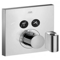 Set de finition pour mitigeur thermostatique ShowerSelect square encastré avec 2 sorties, fixfit et support de douchette