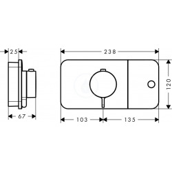 ONE Set de finition pour mitigeur thermostatique encastré avec 1 sortie (45711000)