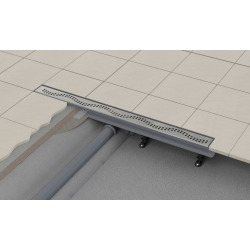 Caniveau de douche simple pour grilles perforées 85 x 14,5 x 8 cm (CPZ8-850M)