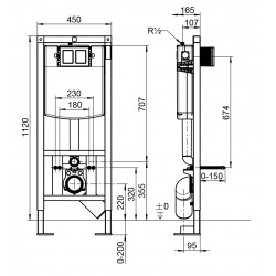  ViConnect Bâti-support autoportant pour WC suspendu (92246500)