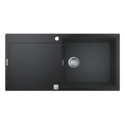 Grohe K500 Evier de Cuisine avec Egouttoir Noir Granite Quartz 1000 x 500 (31645AP0)