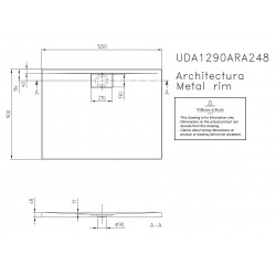 Receveur Architectura Metalrim, 1200 x 900 x 48 mm, anthracite (UDA1290ARA248V-1S)