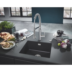 Grohe K700 Evier de Cuisine à encastrer par dessous Quartz Noir Granite 533 x 457 (31654AP0)