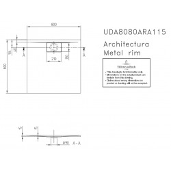 Receveur Architectura Metalrim, 800 x 800 x 48 mm, anthracite (UDA8080ARA148V-1S)