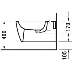 Duravit ME by Starck bidet, 370 mm x 570 mm, blanc