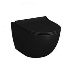 SENTO Noir mat Cuvette RIM-EX (sans bride) et abattant ultra-fin avec frein de chute (7748B083-0075 + 120-083R009-BP)