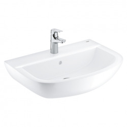 Bau Ceramic set lavabo suspendu 60 cm + mitigeur monocomande + siphon + robinet d'équerre (39644000)