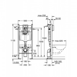 Pack WC Rapid SL autoportant + cuvette Ideal Standard T354601 + plaque Skate Cosmo chrome (ProjectTesi-1)