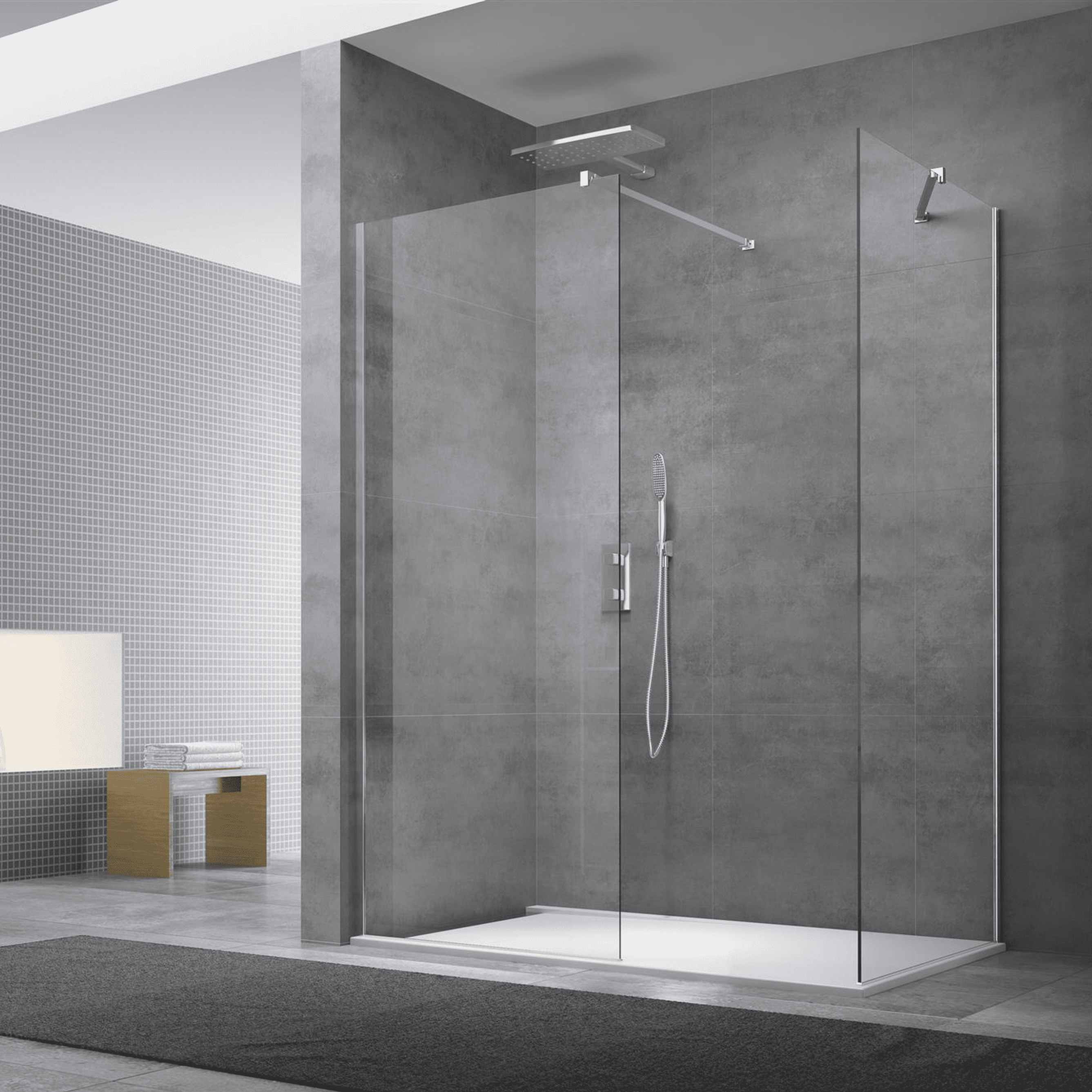 Swiss Aqua Technologies Paroi de douche à l'italienne 137x200 cm Walk-in,  verre transparent (SIKOWI140) - Livea Sanitaire
