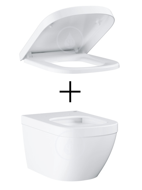 Grohe Euro ceramic WC suspendu compact sans bride avec abattant frein de  chute (Eurocompact)