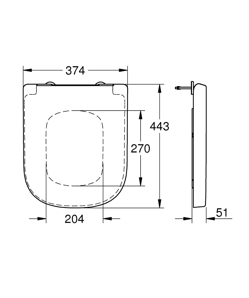 Grohe Euro ceramic WC suspendu compact sans bride avec abattant frein de  chute (Eurocompact)