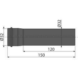  Pièce d'extension pour DN32 noir mat (A4000BLACK)