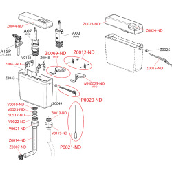 Réservoir de toilette universel alca uni dual (A93-3 / 8)