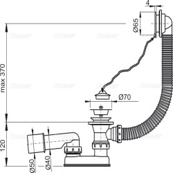 Siphon pour baignoire, vidange (A501)