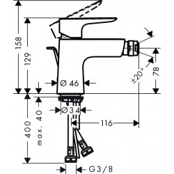 Talis E Mitigeur bidet bronze brossé, avec tirette et vidage (71720140)