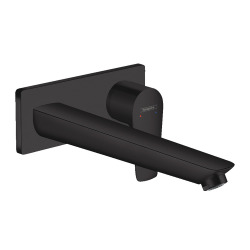 Talis E Mitigeur de lavabo encastré mural noir mat, bec 225mm, bonde à écoulement libre (71734670)