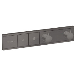 RainSelect Module thermostatique encastré noir chromé brossé avec 2 fonctions (15380340)