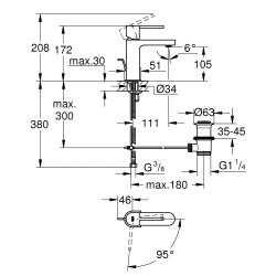 GROHE PLUS Mitigeur monocommande Lavabo Taille S, chromé (23870003)