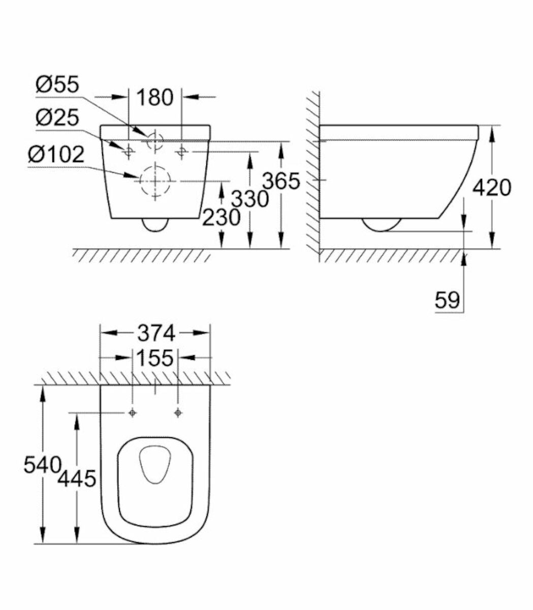 Abattant WC GROHE EURO Ceramic blanc 39330001 avec abaissement