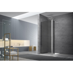 Paroi de douche à l'italienne 87x200cm Walk-in, verre fumé (WI90KS)