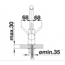  Mitigeur d&apos;évier MILA à angle droit et bras pivotant 360°, Chrome ( 519414)