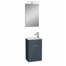 Meuble pour salle de bain avec miroir lavabo et éclairage Vitra Mia 39x61x28 cm, anthracite brillant (MIASET40A)