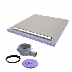  JACKOBOARD Receveur à carreler Aqua line easy avec barrette 180x90 cm +  siphon vertical (4511207 + 4515479)