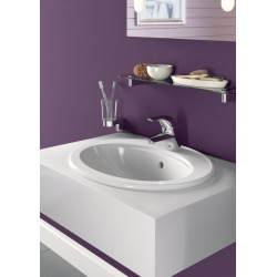 Porcher Ulysse vasque à encastrer 56 x 46 cm - blanc brillant - avec trop-plein