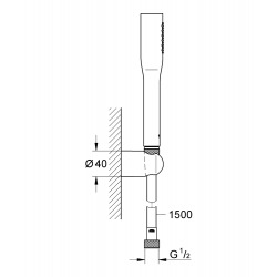 Vitalio Get Stick ensemble de douche 1 jet avec support mural (27459000)  Vitalio Get Stick ensemble de douche 1 jet avec support mural (27459000)