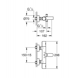  Precision Get mitigeur thermostatique bain/douche 1/2 (34774000)