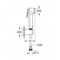 Tempesta-F Trigger Spray 30 Support de douche mural 1 jet, Chromé/blanc  (27812IL1)