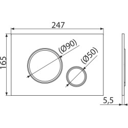  Plaque de commande noire mate double touche contour chrome (M778)