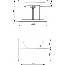  Poste d&apos;eau 46 x 38 cm avec grille porte seau, blanc (S593901)