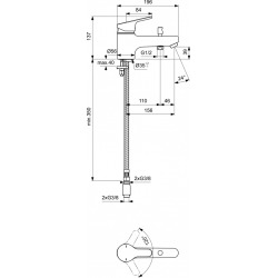  Mitigeur bain-douche monotrou C2 Olyos, chromé (D1141AA)