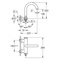 Atrio Mitigeur monocommande Bain / Douche, Supersteel