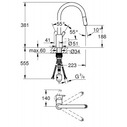  Feel, mitigeur monocommande évier, chrome (31486001)