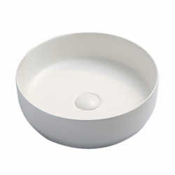 Set vasque à poser 39 x 39 x 12 cm sans trop-plein + bonde clic clac Infinitio blanc (SetSATINF-blanc)