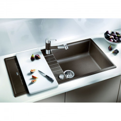  ZIA XL 6 S  - évier composite de granit SILGRANIT PuraDur II, simple bac XL avec égouttoir, couleur anthracite