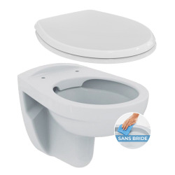 Pack bâti support autoportant + WC suspendu sans bride + plaque chrome brillant (AlcaPorcher-1)