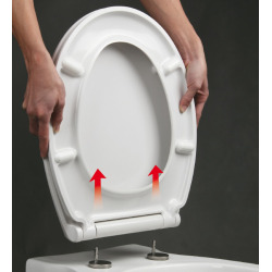 Abattant WC Frein de Chute Lunettes Toilettes en UF Couvercle de Toilette  Blanc pour Salle de Bain Siège de Toilettes