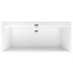 Baignoire rectangulaire Squaro 190x90 cm marbre coulé, blanc (UBQ190SQE2DV-01)