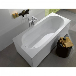 Baignoire rectangulaire Oberon 170x70 cm marbre coulé, blanc (UBQ177OBE2V-01)