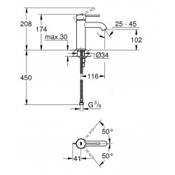  Essence Nouveau - Lot de 2 mitigeurs de lavabo chrome (23590001-DUO)