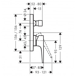 Metropol Set de finition pour mitigeur bain/douche encastré, Bronze brossé (32545140)  Metropol Set de finition pour mitigeur bain/douche encastré, Bronze brossé (32545140)
