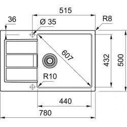 SIRIUS - 2.0 S2D 611-78 Tectonite® Evier à encastrer avec bac XL Noir  SIRIUS - 2.0 S2D 611-78 Tectonite® Evier à encastrer avec bac XL Noir