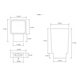  Nero Porte-gobelet en verre avec support mural noir (135011010)