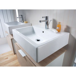 Twins Lavabo rectangulaire 60cm avec bassin, trou de robinet et débordement  (L51160000)